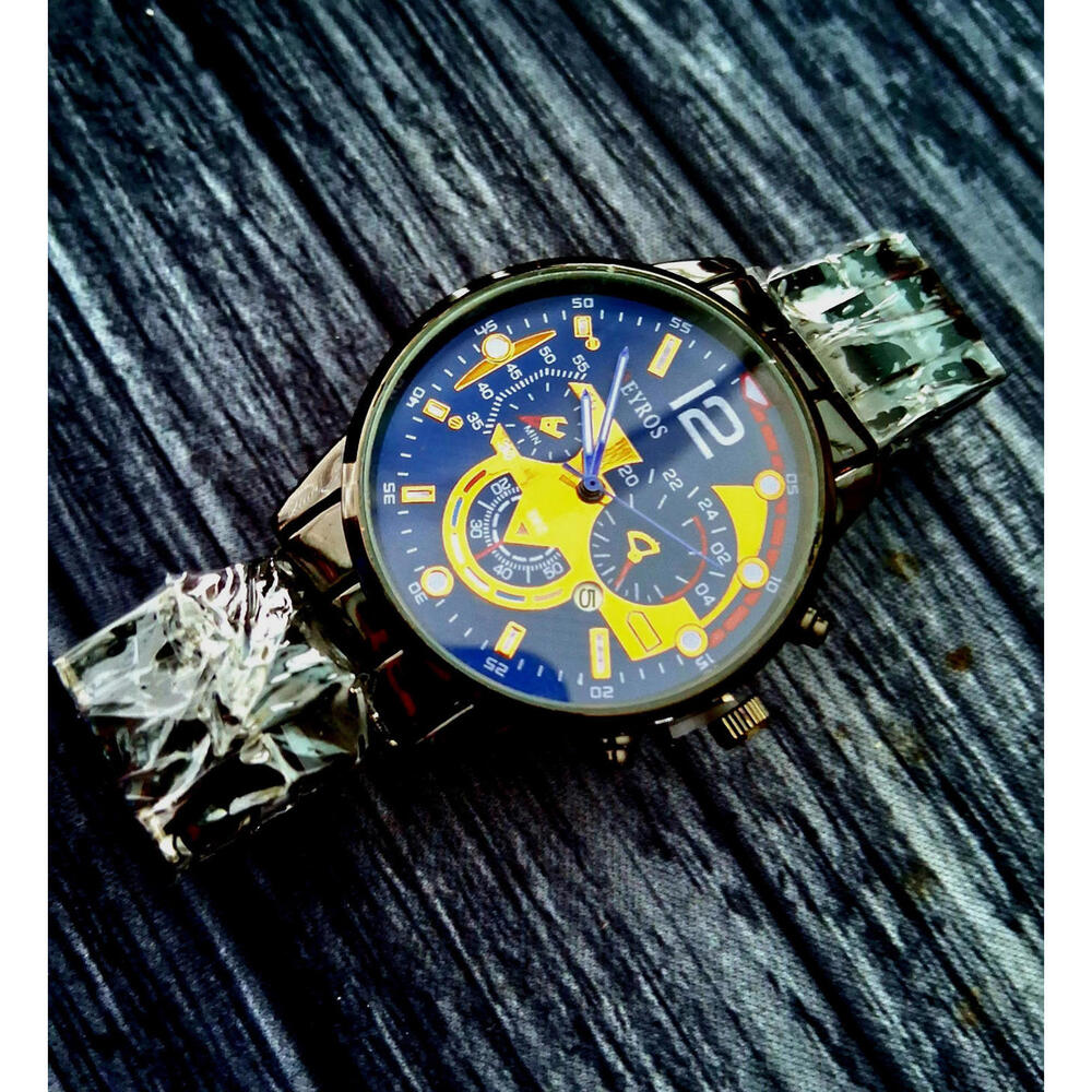 Rare Vintage Eyros Arcade‎ Dial Chronograph New Old Stock